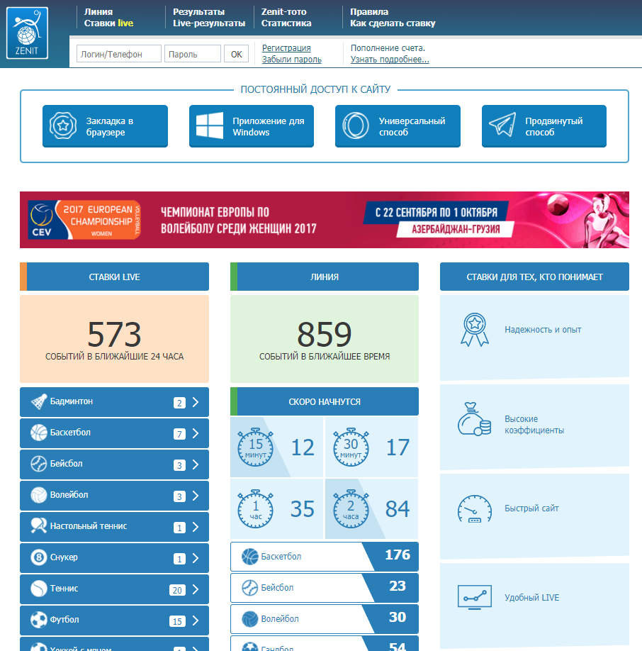 зенит ру букмекерская контора